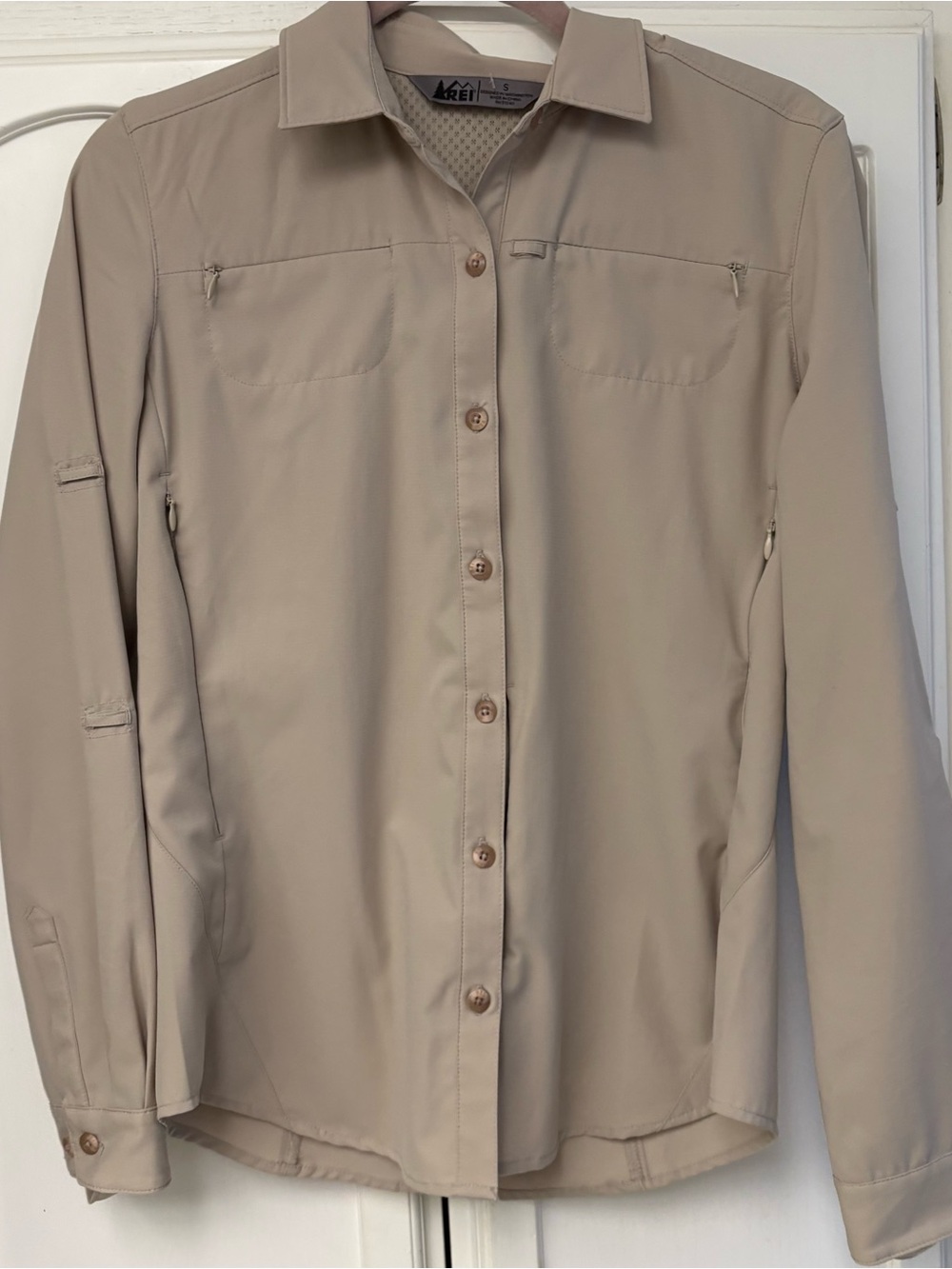 REI Khaki Utility Button-Front Jacket